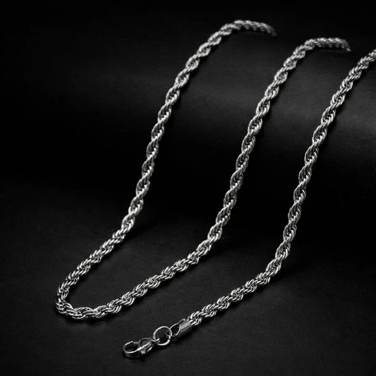 Premium Silver and Golden Rope Chain Necklace for Men & Women