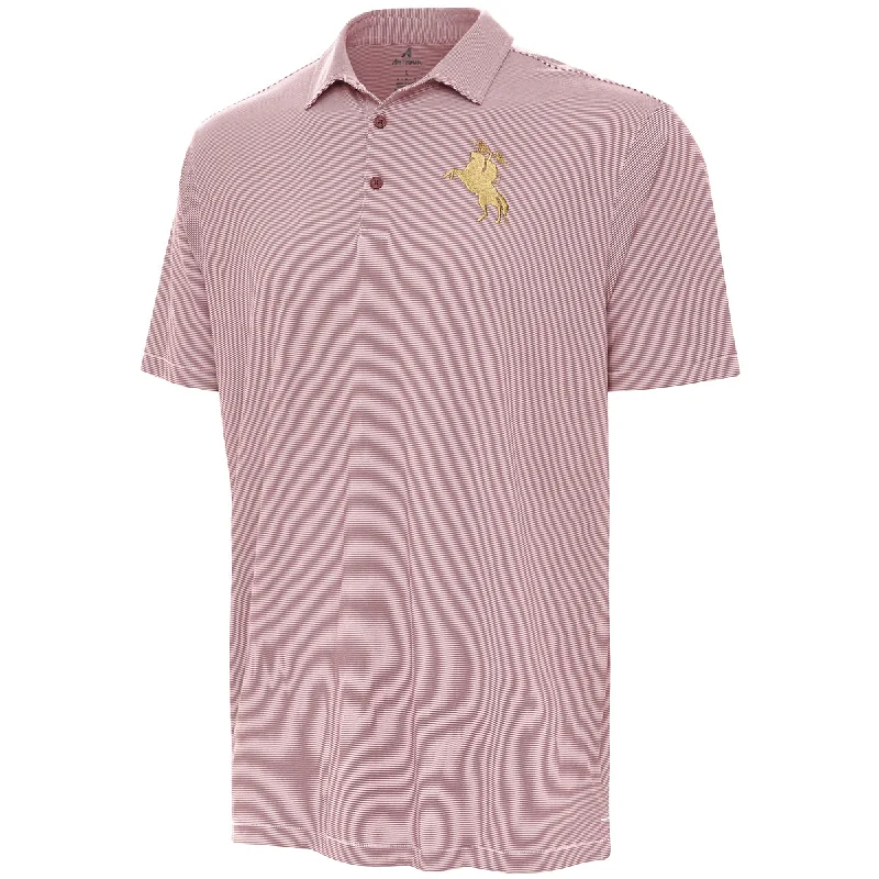 Antigua Men's Unconquered Silhouette Micro-Stripe Polo - Garnet/White