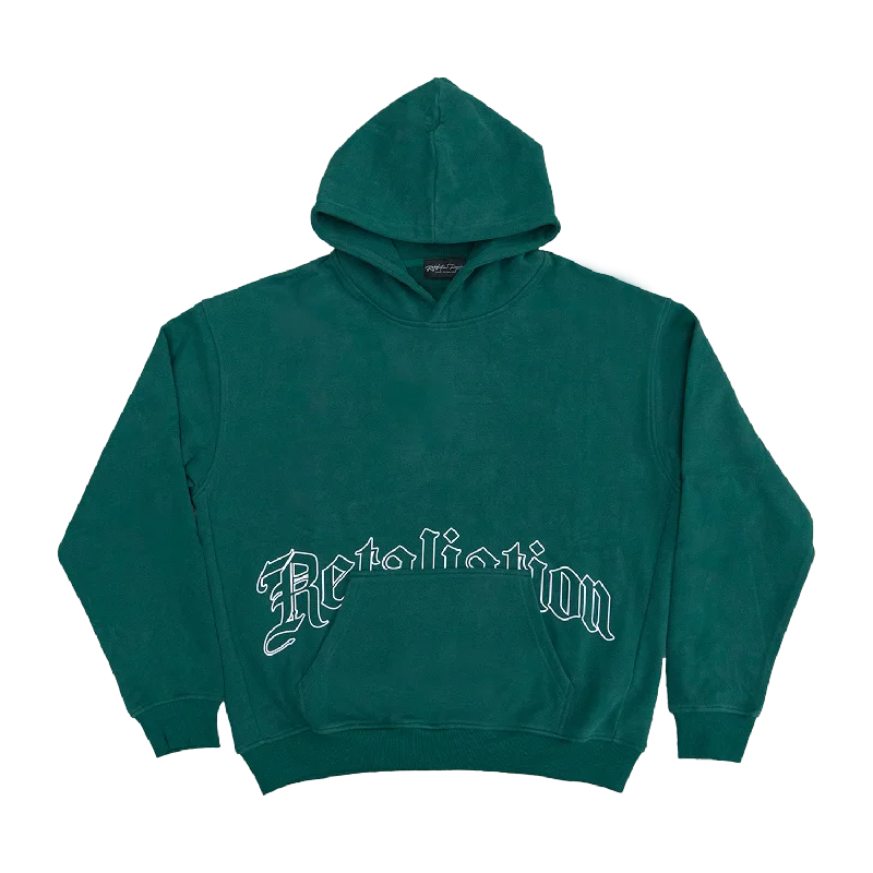 Engraved Pouch Hoodie Emerald & White | IN STOCK