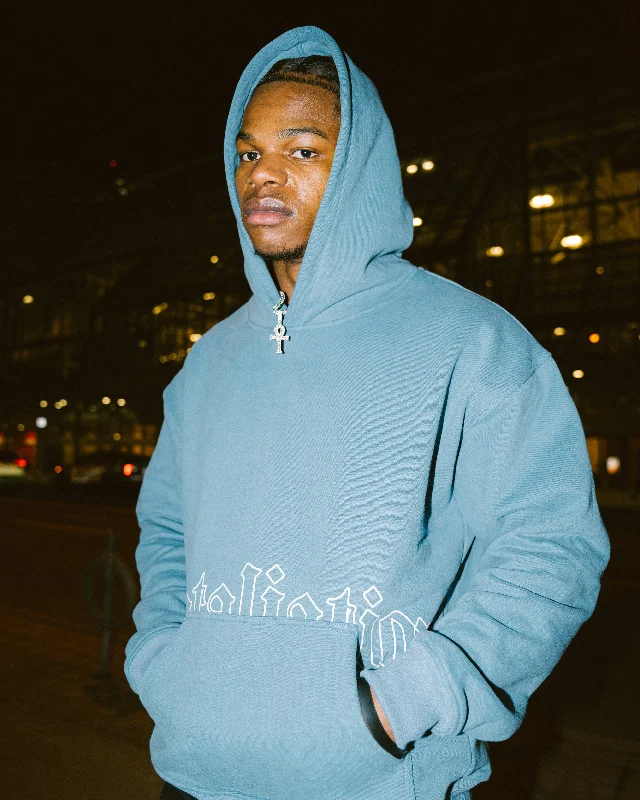 Engraved Pouch Hoodie Moonlight Blue | IN STOCK