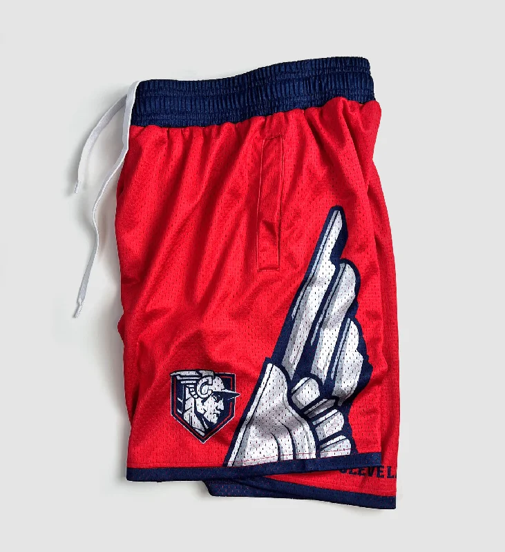 Cleveland Baseball Wings Red Mesh Shorts