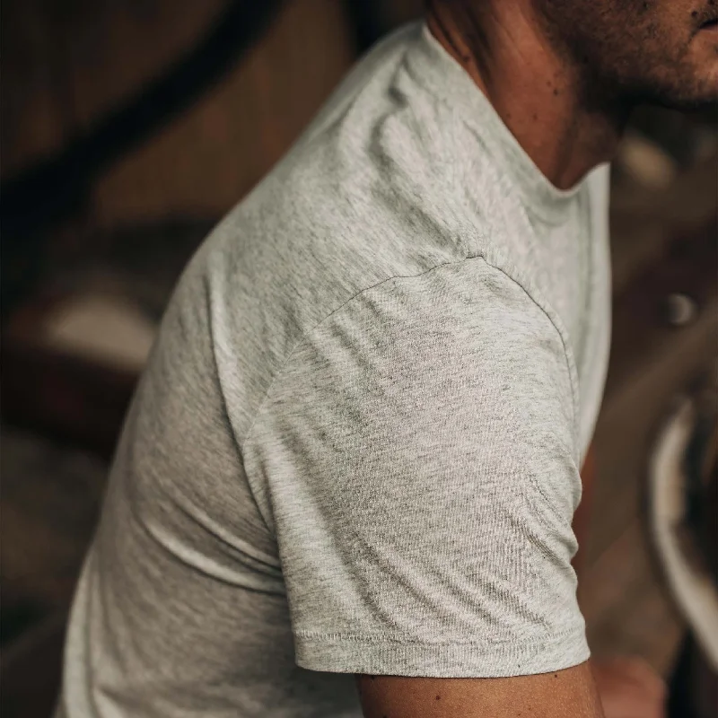 The Cotton Hemp Tee in Heather Grey