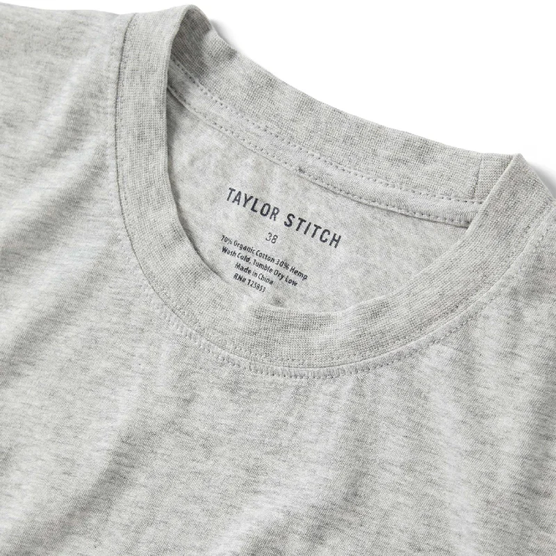 The Cotton Hemp Tee in Heather Grey