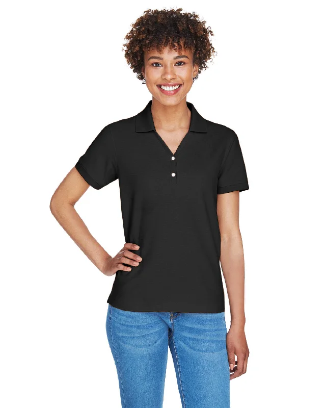 Devon & Jones Ladies Pima Pique Short-Sleeve Y-Collar Polo