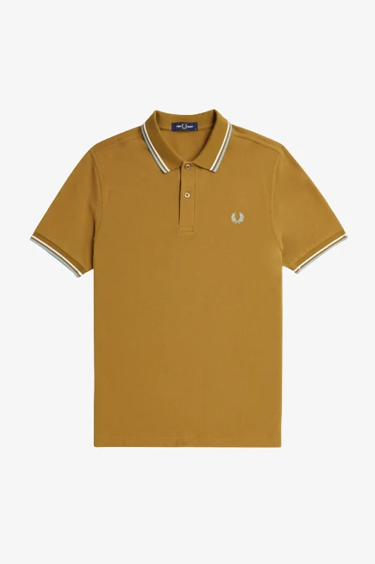 Fred Perry Plain Fred Polo 36000 Dark Caramel / Silver Blue