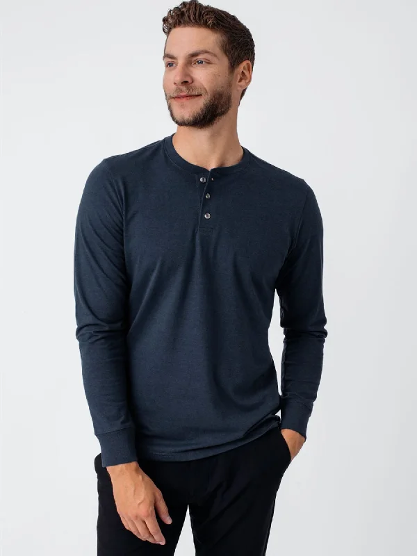 Indigo Blue Long Sleeve Henley