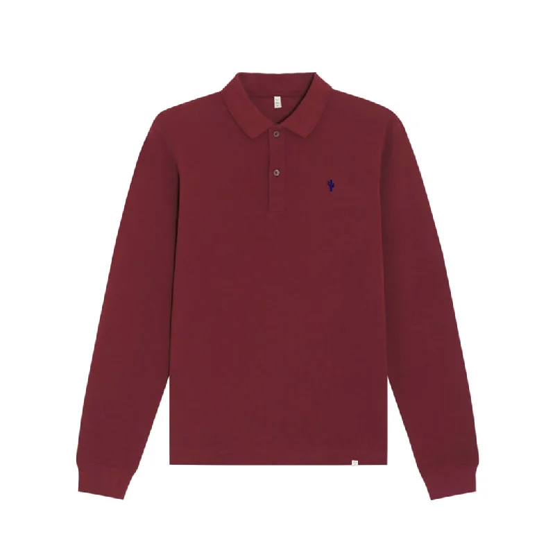 Long Sleeve Polo Cactus Burgundy