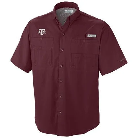 Columbia Maroon Tamiami Fishing Shirt