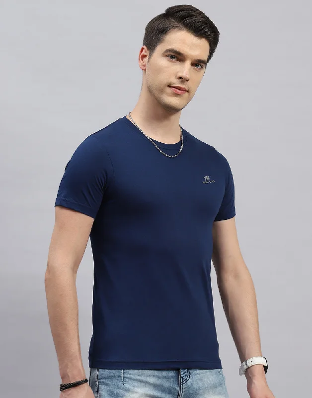 Men Blue, Black & Yellow Solid Round Neck Half Sleeve T-Shirt (Pack of 3)