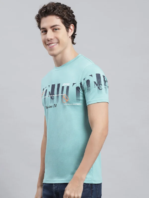 Men Green Printed T-Shirt