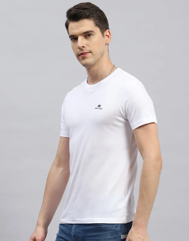 Men White Solid Round Neck Half Sleeve T-Shirt (Pack of 3)