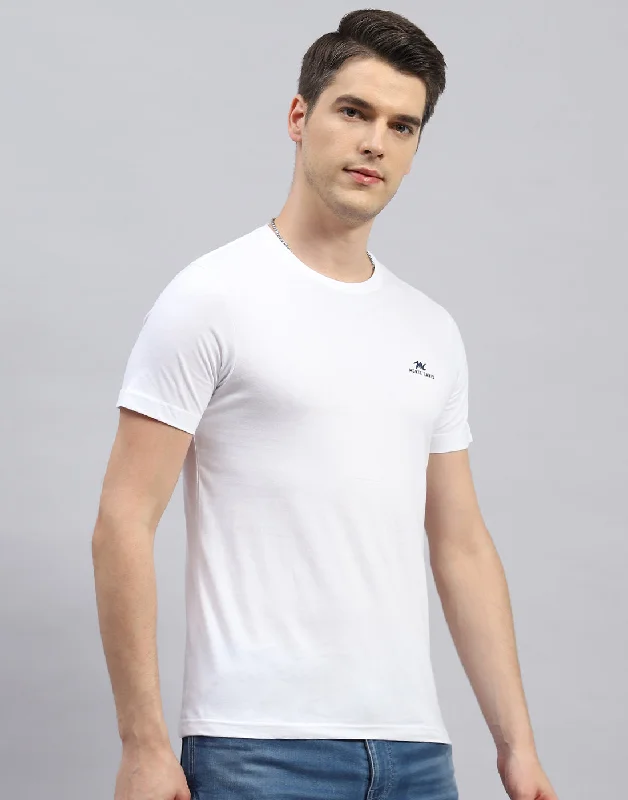 Men White Solid Round Neck Half Sleeve T-Shirt (Pack of 3)