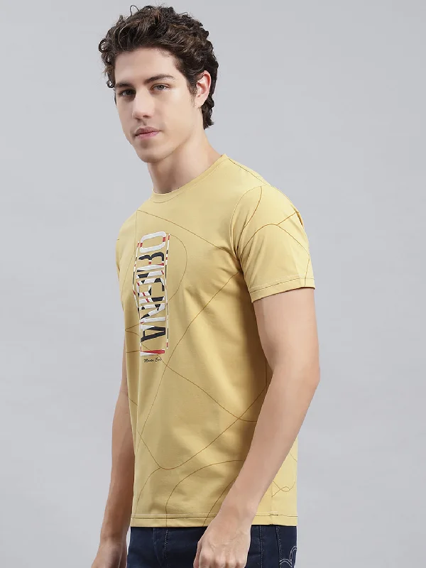 Men Yellow Printed T-Shirt