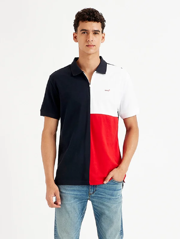 Men's Colorblock Slim Fit Polo T-Shirt