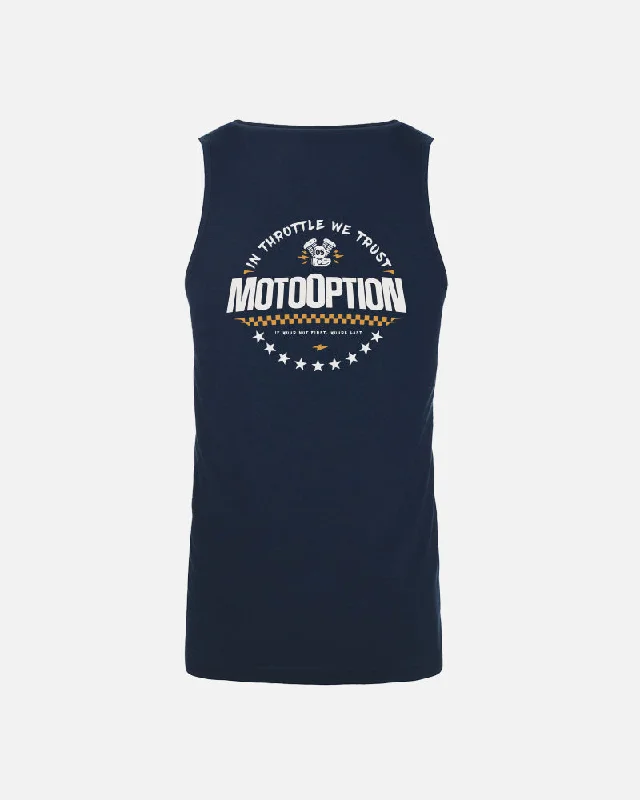 Mens Electric Block Tank - Navy