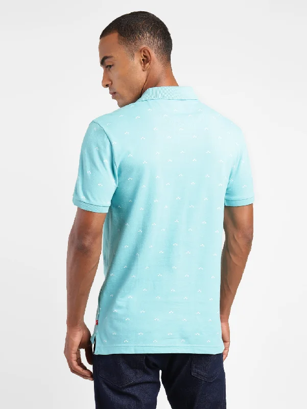 Men's Geometric Print Polo T-shirt