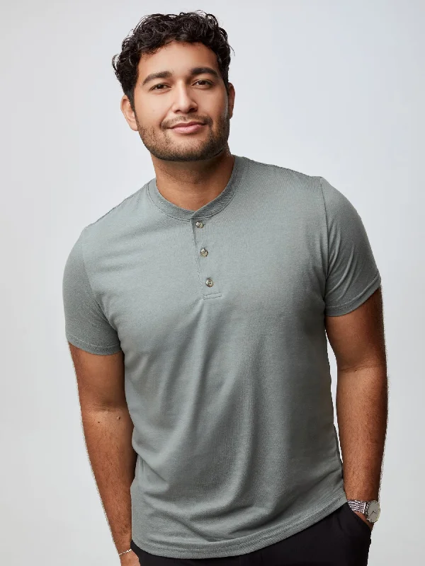 Mercury Green Short Sleeve Henley