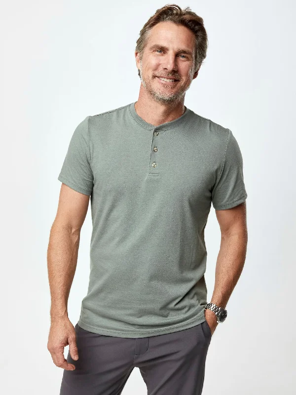 Mercury Green Short Sleeve Henley