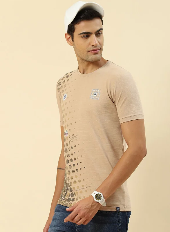 Men Beige Printed T-Shirt