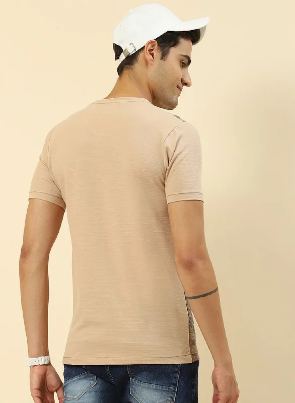 Men Beige Printed T-Shirt