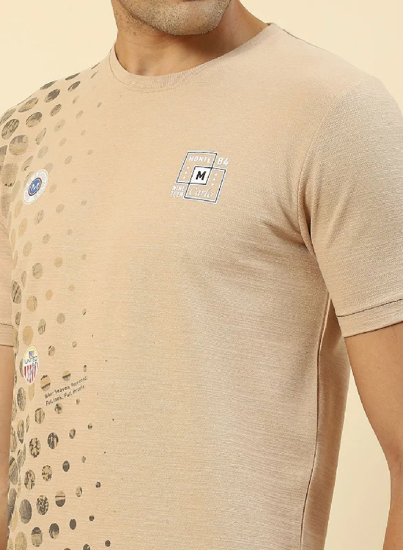 Men Beige Printed T-Shirt