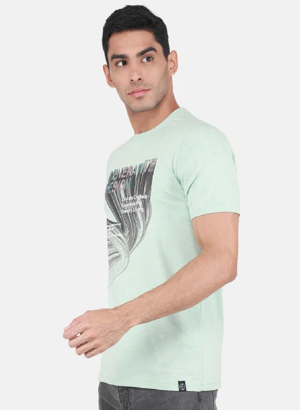 Men Green Printed T-Shirt