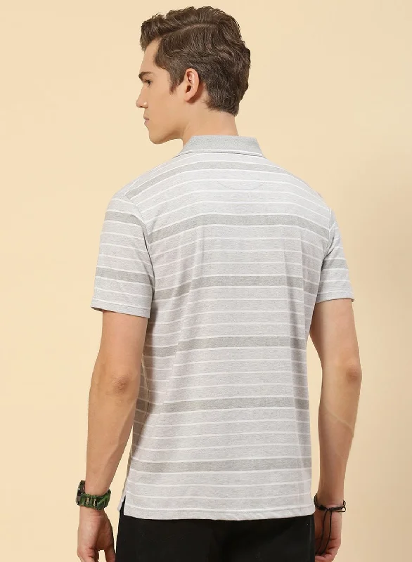 Men Grey Stripe T-Shirt