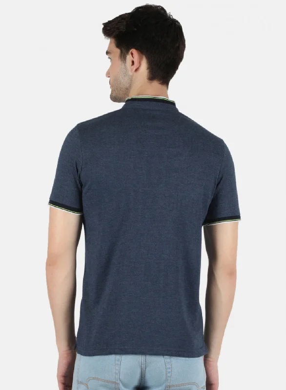 Men NAvy Blue Printed T-Shirt