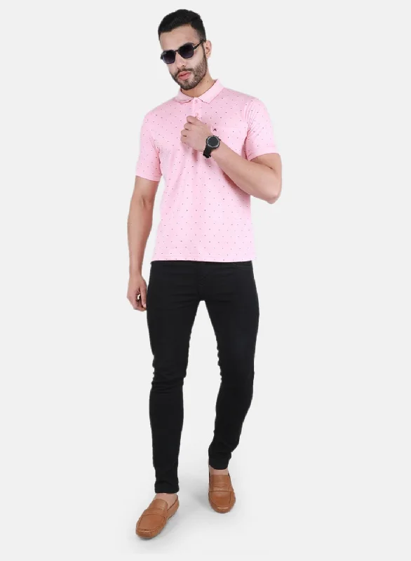 Men Pink Printed T-Shirt