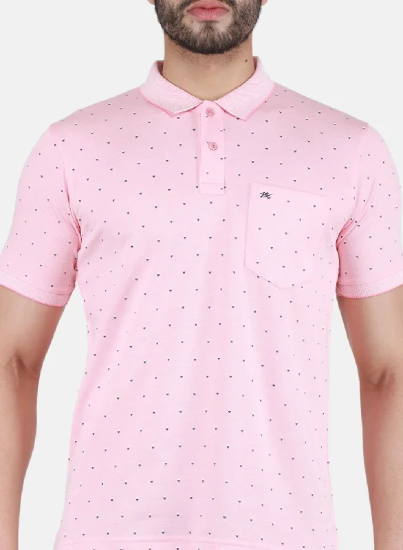 Men Pink Printed T-Shirt