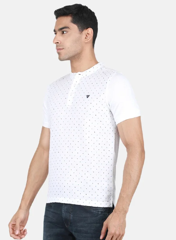 Men White Printed T-Shirt