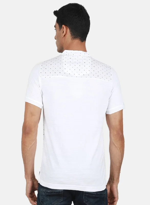 Men White Printed T-Shirt