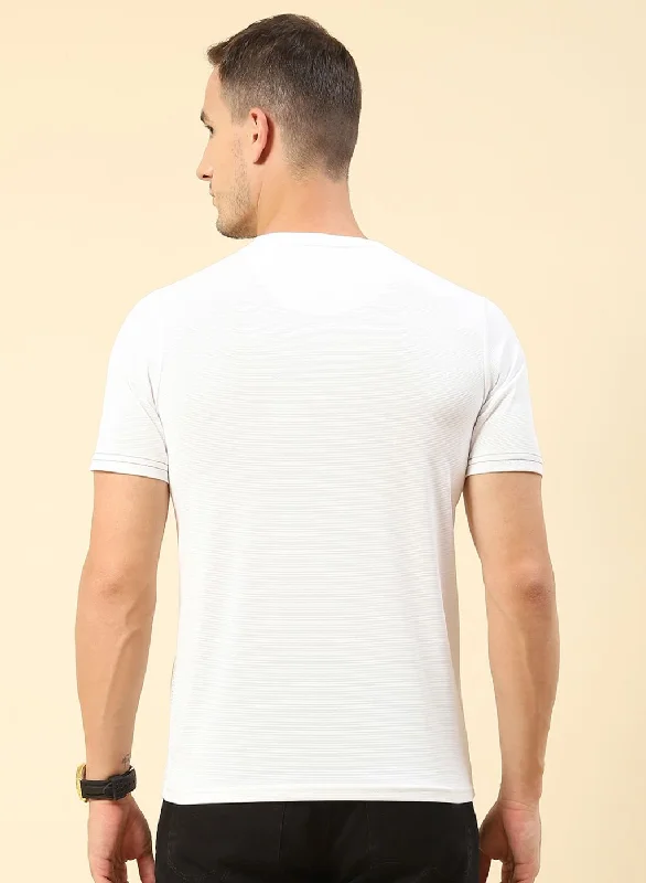 Men White Printed T-Shirt