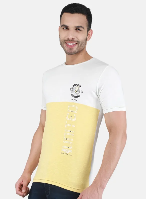 Men Yellow Printed T-Shirt