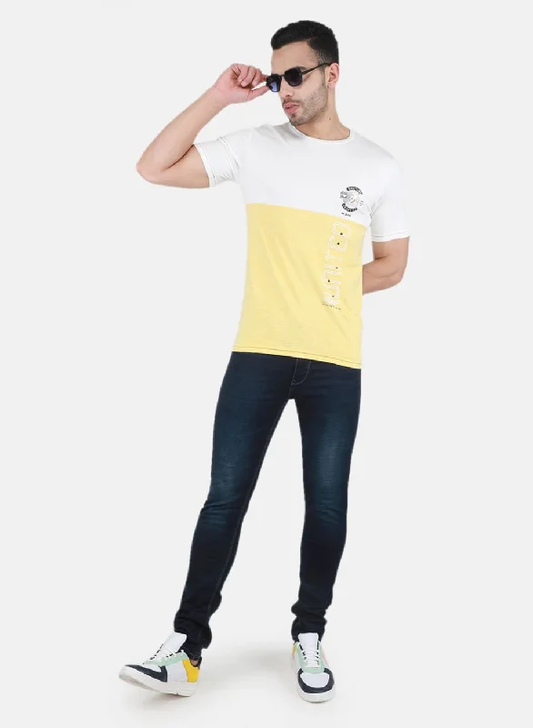 Men Yellow Printed T-Shirt