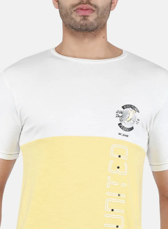 Men Yellow Printed T-Shirt