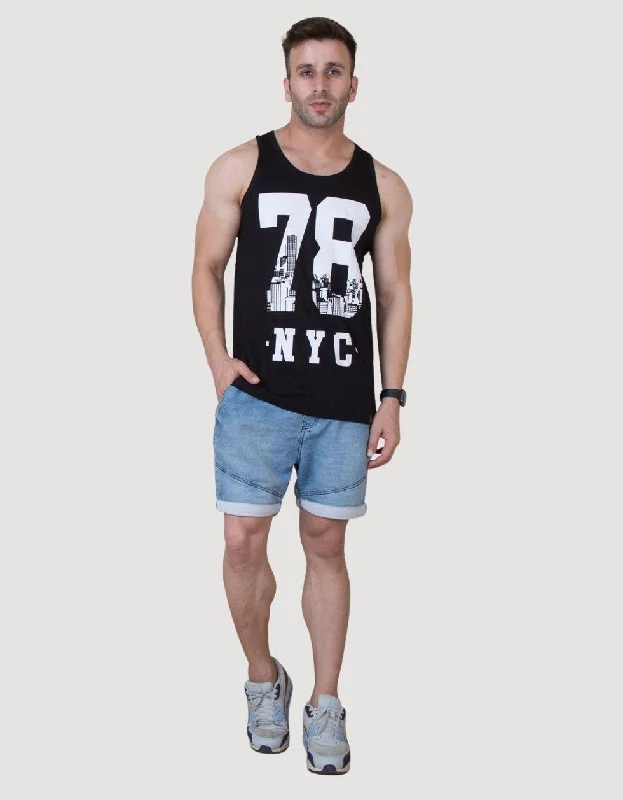 NYC Cotton Printed Gym Printed Gym Men's Vest