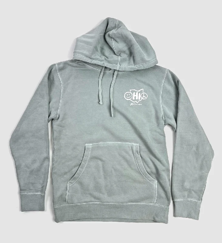 Ohio Smiley Sage Hooded Sweatshirt