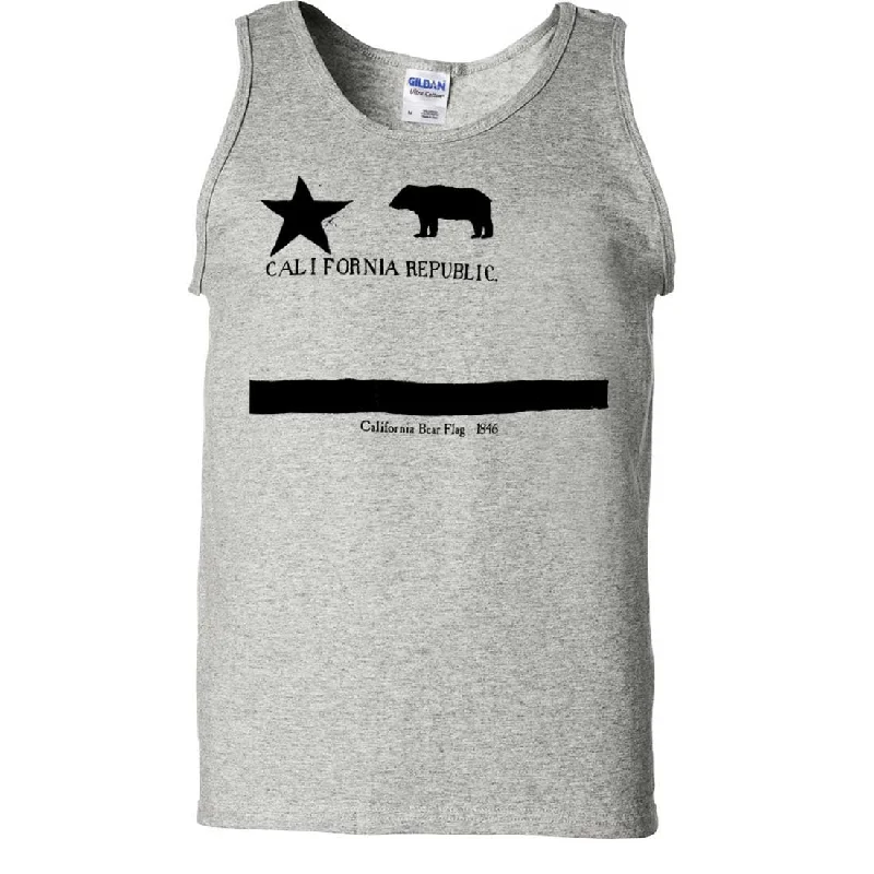 Old California Bear Flag 1846 Black Print Asst Colors Tank Top