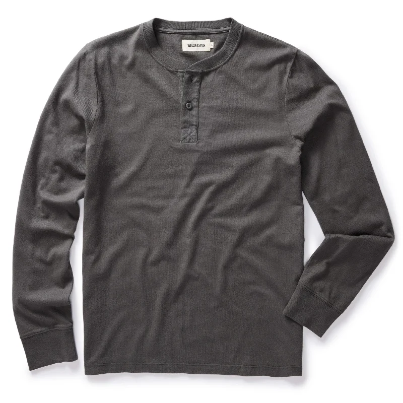 The Organic Cotton Henley in Faded Black