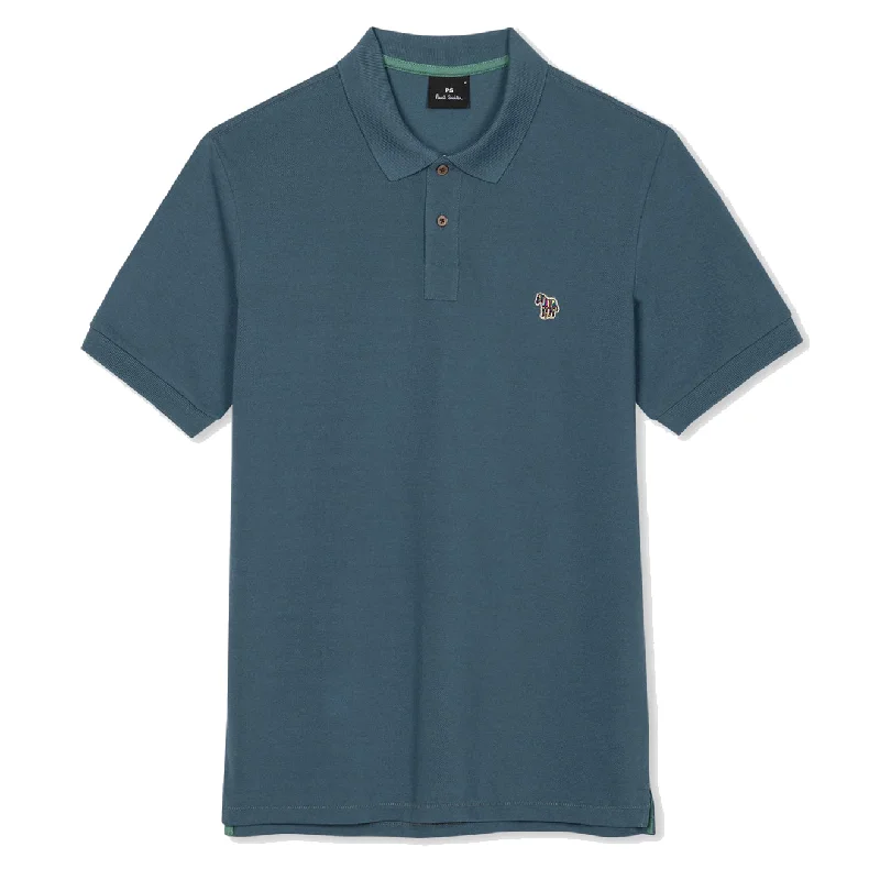 Paul Smith Organic Cotton Zebra Polo Shirt Ink Blue