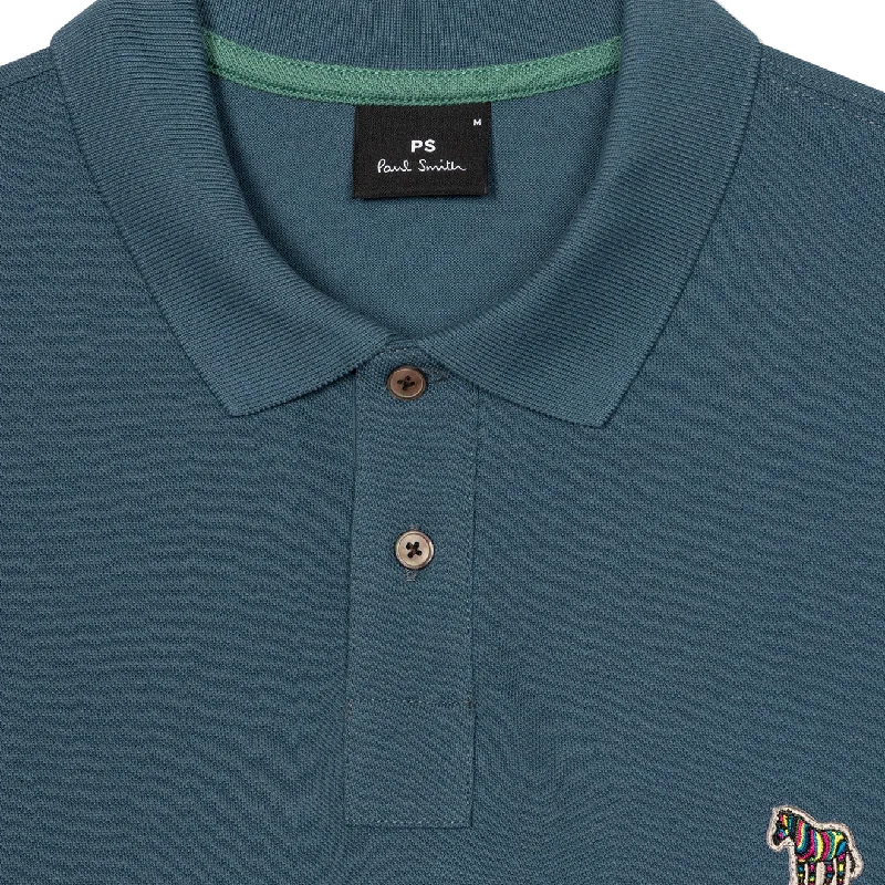 Paul Smith Organic Cotton Zebra Polo Shirt Ink Blue