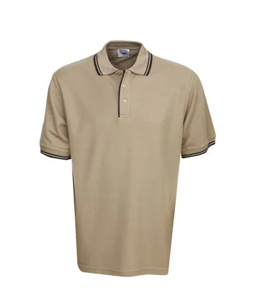 P51  Pique Polo Shirt With Striped Collar/Cuff