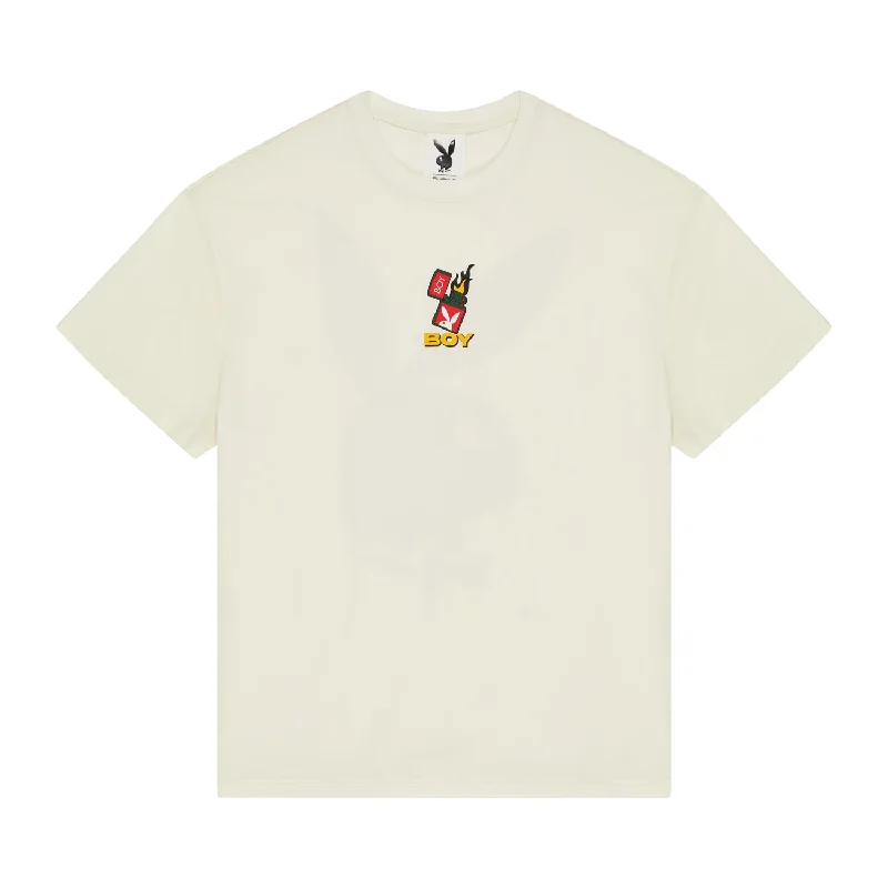 PLAYBOY X BOY LIGHT IT UP T-SHIRT - OFF WHITE