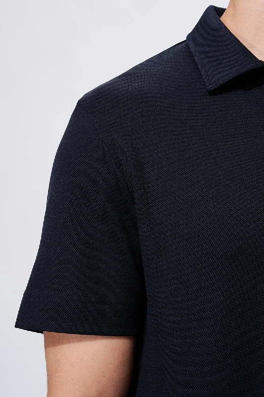 Regal Pique Buttonless Polo | Black BKFD01