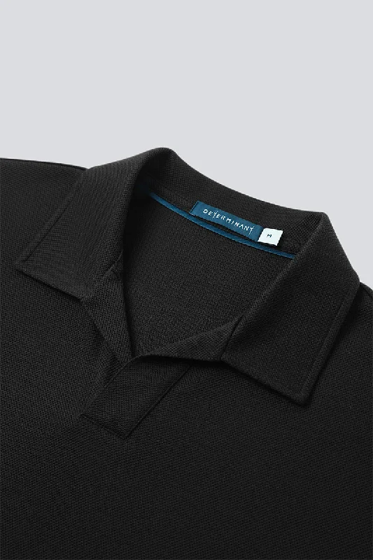 Regal Pique Buttonless Polo | Black BKFD01