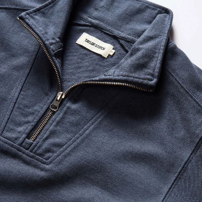 The Rugby Quarter Zip in Faded Navy