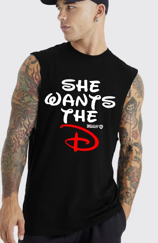 She wants the D Muscle shirt