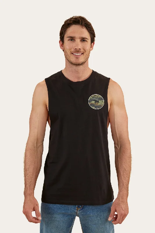 Signature Bull Mens Muscle Tank - Black/Camo