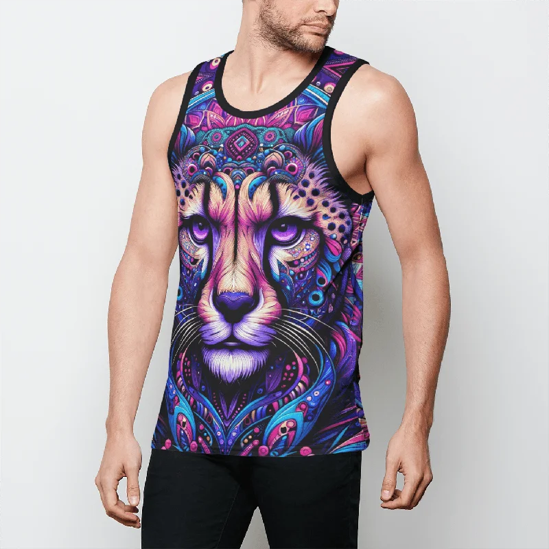 Spirit Cheetah Mens Binded Tank Top